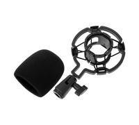 STAHAD Support Antichoc pour Microphone à Condensateur, à Suspendre Antivibrations Boule en Mousse Noire Moyenne, Accessoire Antichoc pour Enregistrement Studio, Streaming et Podcast,