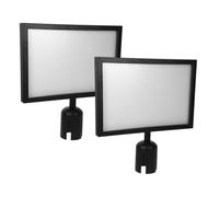 STAHAD Support de Panneau A4 en Acier Inoxydable Noir pour Contrôle des Foules, Installation Rapide, Design Élégant, pour Espaces Publics et Banques, Lot de 2 Pièces