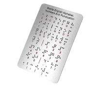 STAHAD Tableau Braille Tactile Alphabet, Chiffres et Ponctuation en Acier Inoxydable, Outil Pédagogique pour Garçon et Filles Aveugles et Apprentis du Braille en Milieu Scolaire