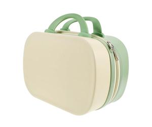 STAHAD Trousse de Maquillage Rigide 35,5 Cm Jaune et Verte, Valisette Portable Légère Grand Espace de Rangement, Organisateur de Maquillage de Voyage pour Maquilleuse Professionnelle