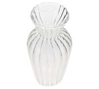 STAHAD Vase en Verre Transparent Rayé Vase Décoratif Maison Contenant Hydroponique pour Plantes Décoration Intérieure Élégante 1 Pièce
