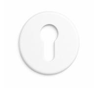 stahl-design-tebart RAL9016 Rosace ronde adhésive en acier inoxydable pour portes, avec colle 3M VHB, perforée, blanche, 0,55 x 0,55 x 0,025 cm