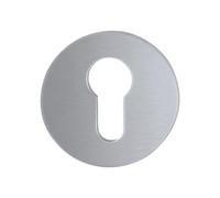 Stahl-Design Tebart Rosace adhésive ronde en acier inoxydable Ø 55 mm - Perforée en PZ - Argent mat - Autocollant avec VHB 3M - Rosace de porte pour portes intérieures et extérieures - Inoxydable