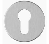 stahl-design-tebart Rosace adhésive ronde en acier inoxydable pour portes, propriété adhésive avec colle 3M VHB, perforée, acier inoxydable K320 poli, pour bricoleurs et professionnels, 0,55 x 0,55 x
