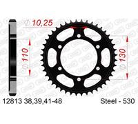 Stahl-Kettenrad AFAM 530 - 44Z (Schwarz) 12813-44| ID 110 LK 130 6-Loch