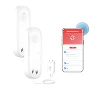 Stahlmann AquaPro Kit détecteur d'eau : capteurs de fuite d'eau Wi-Fi avec notification d'application, alarme de fuite pour cuisine, salle de bain, packs, type de capteur :