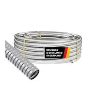 Stahlmann CSST304 Tuyau ondulé en acier inoxydable pour évacuation de l'eau dans la ceinture annulaire, recuit, tube solaire, tuyau de protection de câble, tuyau de chauffage DN20 x 50 m