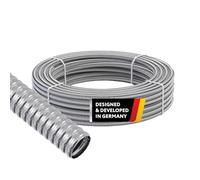 Stahlmann CSST316L Tuyau ondulé en acier inoxydable pour évacuation de l'eau dans la ceinture annulaire, recuit, tube solaire, tuyau de protection de câble, tuyau de chauffage DN15 x 10 m