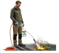 STAHLMANN Désherbeur thermique [1850°] pour une lutte efficace contre les mauvaises herbes - Brûleur en acier inoxydable - Désherbeur avec flamme réglable (avec tuyau de gaz et réducteur de pression)