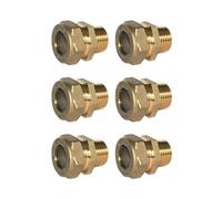 Stahlmann Lot de 6 raccords de manchons de couplage pour tuyau ondulé en acier inoxydable, montage rapide, EasyFix, Fitting Full - Taille : M 20 x 3/4" EF