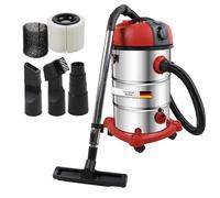 STAHLMANN VAC3300 Aspirateur industriel - Réservoir de 30 l - Prise intégrée - Puissant 3300 W - Avec et sans sac - Fonction soufflage - Connexion machine - Appareil professionnel - Aspirateur