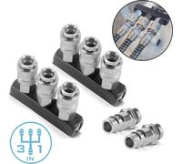 STAHLWERK 2 x distributeur d'air comprimé triple jusqu'à 35 bar avec raccord rapide 1/4 pouce