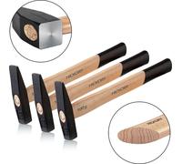 STAHLWERK 3 x marteau marteau de serrurier 100g tête robuste en acier, manche en hickory