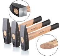 STAHLWERK 3 x marteau marteau de serrurier 500g tête robuste en acier, manche en hickory