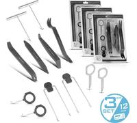 STAHLWERK 3x Kit de démontage radio automobile 12 pièces Outil de démontage