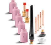 STAHLWERK Accessoires de soudage TIG Jeu de lentilles de gaz 14 pièces pour WP SR Binzel 17 18 26