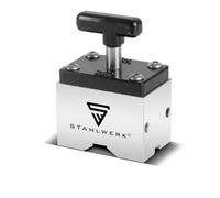 STAHLWERK Aimant d'adhérence carré - Bloc magnétique commutable - Aimant carré flexible avec interrupteur marche/arrêt et capacité de charge de 60 kg