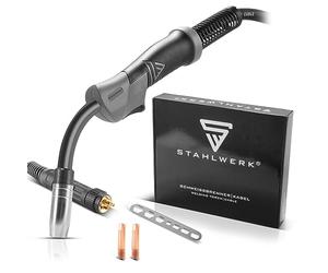 STAHLWERK AK15 | MB15 Torche de soudage avec 3 m de flexible, accessoires de soudage professionnels pour postes de soudage MIG MAG sous gaz protecteur avec raccord central européen