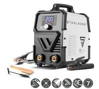 STAHLWERK Poste à souder ARC 200 Synergic Pro Inverter - MMA/E-Hand & Lift-TIG avec 200 A, entièrement synergique, technologie IGBT, Hotstart, Antistick, écran LCD & fonction de sécurité VRD