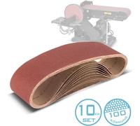 STAHLWERK Bande abrasive Set de 10 pièces 915 x 100 mm grain K100 Papier abrasif universel