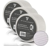 STAHLWERK Bande tissée en fibre de verre, lot de 3, 20 m x 50 mm, bande de jointoiement autocollante