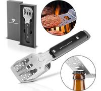 STAHLWERK BBQ Multitool Couvert de barbecue avec pince de barbecue Fourchette de barbecue Spatule de barbecue