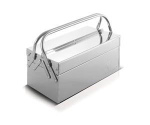STAHLWERK Boîte en acier inoxydable extensible sur le côté - Organisateur de qualité supérieure avec 3 compartiments - Vide