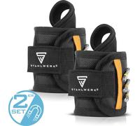 STAHLWERK Bracelet magnétique set de 2 pour bricoleurs à fixer au poignet