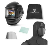 STAHLWERK Casque de soudage Automatique 3-en-1 Bullet - Kit avec Bonnet de Soudure, True Colour, obscurcissement Automatique DIN 4-13, Classe Optique 1/1/1/2, Champ de Vision 100 x 60 mm