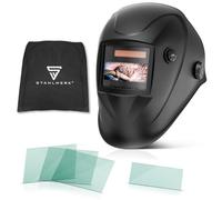 STAHLWERK Casque de soudage Automatique 3-en-1 Worker - Casque de Soudeur True Colour, obscurcissement Automatique DIN 4-13, Classe Optique 1/1/1/2, Champ de Vision 96 x 39 mm, écran de soudage