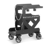 STAHLWERK Chariot de soudage à 3 niveaux - 60 × 38 × 76 cm (L × l × H) - Roues en caoutchouc Longlife - Épaisseur de paroi de 1,5 mm - Support pour tuyaux et câbles - Sécurité de chaîne pour