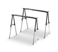 STAHLWERK Chevalet de sciage SB-910 ST en kit de 2 chevalets métalliques à revêtement par poudre réglable en hauteur de 645 à 910 mm avec une capacité de charge de 150 kg et une surface antidérapante