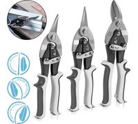 STAHLWERK Cisaille à tôle, set de 3 pièces coupe droite, gauche et droite Cisaille à métal