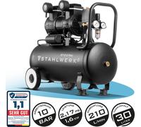 STAHLWERK Compresseur 10 bar 2,1 CV 1,6 kW 210 l/min 30 l Compresseur d'air comprimé