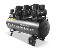 STAHLWERK Compresseur avec cuve 120 L (ST-1010 Pro) - sans huile & silencieux, 10 bar, compresseur d'air avec moteurs sans balais, 5,91 CV, 4,35 kW, 750 l/min, compresseur à pistons silencieux