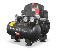 STAHLWERK Compresseur avec cuve 3 L (ST-38 BL) - sans huile & silencieux, 8 bar, compresseur d'air avec moteurs sans balais, 1,22 CV, 0,90 kW, 170 l/min, compresseur à pistons silencieux