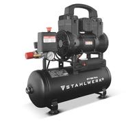 STAHLWERK Compresseur avec cuve 9 L (ST-98 Pro) - sans huile & silencieux, 8 bar, compresseur d'air avec moteurs sans balais, 1,22 CV, 0,90 kW, 170 l/min, compresseur à pistons silencieux