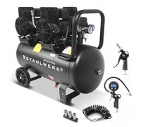 STAHLWERK Compresseur cuve 50 L (ST-510 Pro) - équipement complet avec accessoires - sans huile & silencieux, 10 bar, compresseur d'air avec moteurs sans balais, 3,94 CV, 2,9 kW, 500 l/min