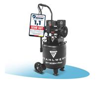 STAHLWERK Compresseur d’air 30 L (ST-308V Pro) - sans huile & silencieux