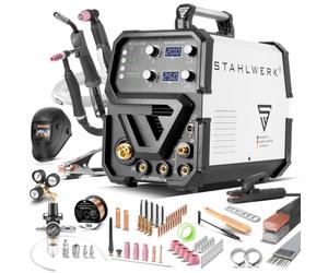 STAHLWERK CTM-250 ST Poste à souder combiné TIG + MIG/MAG + MMA/E-Hand + CUT/Plasma avec fonction plasma 200 ampères et 50 ampères Equipement complet