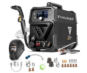 STAHLWERK Découpeur plasma CUT 50 P Digital - Kit complet - Poste de découpe plasma 50 A, capacité de coupe jusqu'à 20mm, Plasma Cutter amorçage pilote HF, interface THC pour contrôle de hauteur CNC
