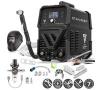 STAHLWERK Découpeur plasma CUT 80 P Digital - Kit complet - Découpeur plasma 80 A, capacité de coupe jusqu’à 25 mm, onduleur plasma, amorçage pilote HF, interface THC pour contrôle de hauteur CNC
