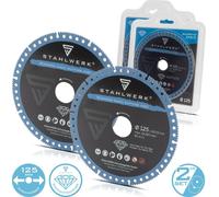 STAHLWERK Disque à tronçonner diamanté Multi Set de 2 pièces Acier Porcelaine Marbre PVC