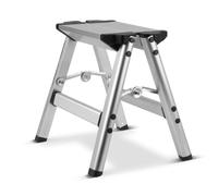 STAHLWERK Escabeau Pliant KT-1 St d'une capacité de Charge de 120 kg Echelle en Aluminium, Echelle Pliante, Escabeau, Tabouret, Tabouret marchepied avec Marche antidérapante