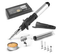 STAHLWERK Fer à souder à gaz GLK-500 ST Kit de soudage à gaz 3 en 1 en 10 pièces | Station de soudage | Pistolet à souder avec température de soudage de 200 à 500°C et buse à flamme de 1300°C