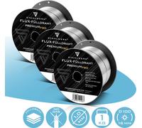 STAHLWERK Fil fourré Set de 3 FLUX E71T-GS 1 mm 1 kg Rouleau de fil D100 MIG MAG