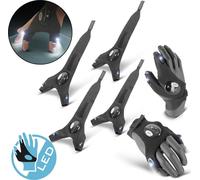 STAHLWERK Gants LED Lot de 2 gants sans doigts avec lumière Mécanique automobile