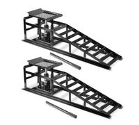 STAHLWERK GTH-14 ST - Lot de 2 rampes d'accès hydrauliques - Charge maximale de 5 tonnes - Avec cric - Rampe de voiture réglable en hauteur - Rampe de voiture