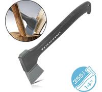STAHLWERK Hache CA-355 st 355 mm Hache forestière en acier au carbone avec manche en fibre de verre