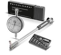 STAHLWERK Jauge fine d'intérieur avec comparateur analogique, plage de mesure 18-50 mm, résolution 0,01 mm Jauge d'intérieur/gabarit d'alésage de précision, 7 axes de mesure inclus